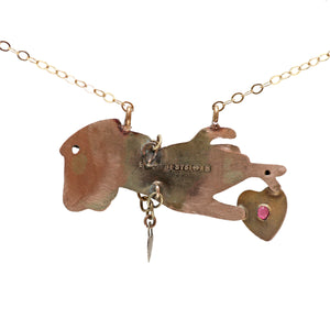 9k Victorian Heart in Hand Figural Necklace