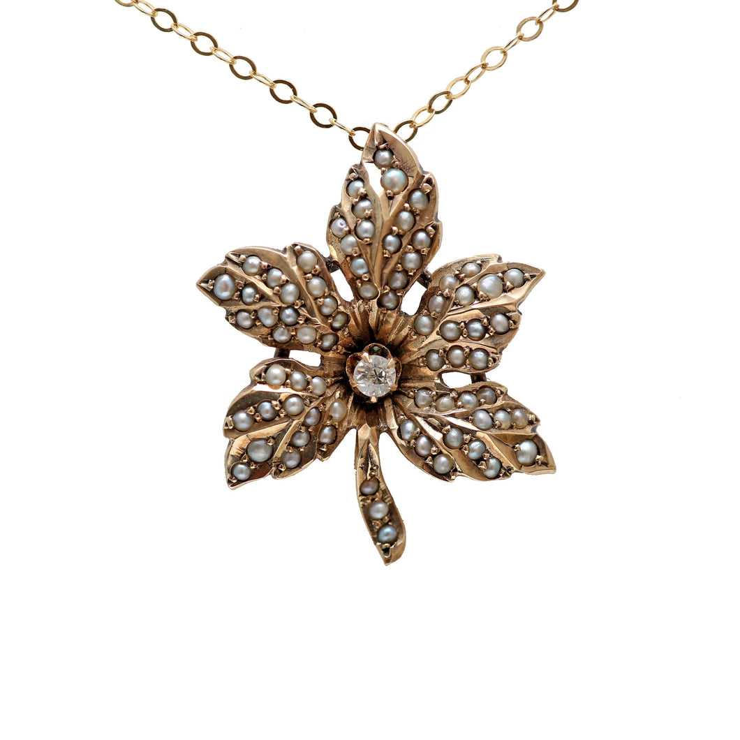 14k Victorian Leaf Pendant