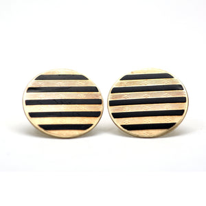 10k Enamel Ostby Barton Cuff Link Earrings