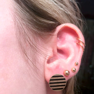 10k Enamel Ostby Barton Cuff Link Earrings