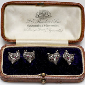 Victorian Diamond Fox Cuff Links