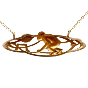 SOLD TO H*** 14k Art Nouveau Monkey Necklace