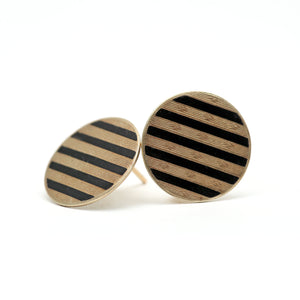 10k Enamel Ostby Barton Cuff Link Earrings
