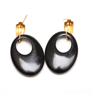 14k Onyx Earrings Large