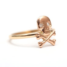 Load image into Gallery viewer, Gold and Diamond Skully Ring
