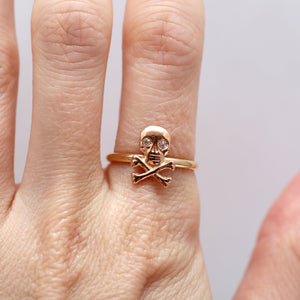 Gold and Diamond Skully Ring