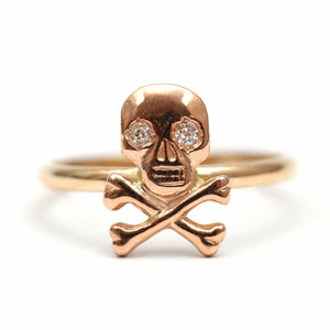 Gold and Diamond Skully Ring