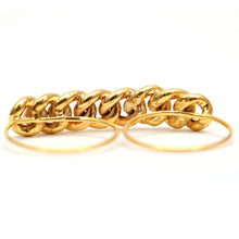 將圖片載入圖庫檢視器 Solid Gold Victorian Suffragette Double Ring
