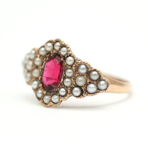 10k Georgian Red Paste Ring
