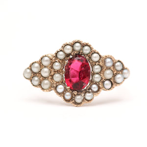 10k Georgian Red Paste Ring