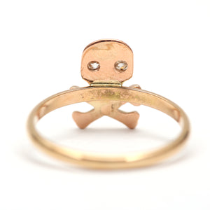Gold and Diamond Skully Ring