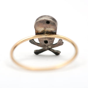 Gold and Sterling Skull Ring
