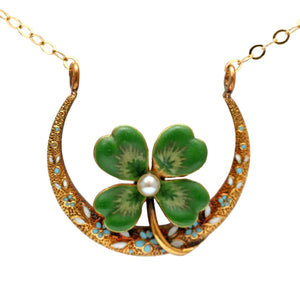 14k Victorian Clover Necklace