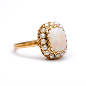 9k Emerald-Cut Opalicious Ring