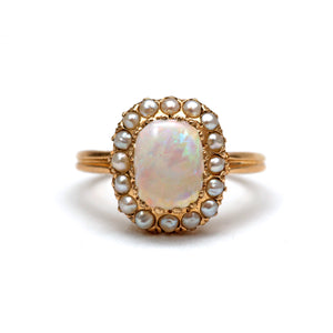 9k Emerald-Cut Opalicious Ring