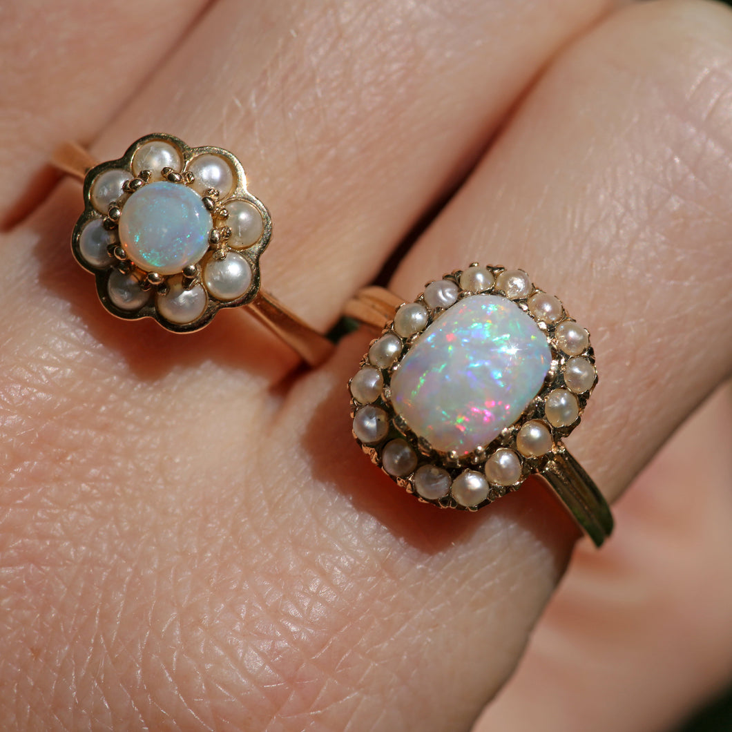 9k Emerald-Cut Opalicious Ring