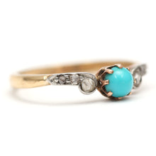 Load image into Gallery viewer, 10k Victorian Turquoise and Diamond Ring
