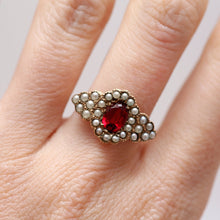 Load image into Gallery viewer, 10k Georgian Red Paste Ring
