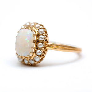 9k Emerald-Cut Opalicious Ring