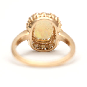 9k Emerald-Cut Opalicious Ring