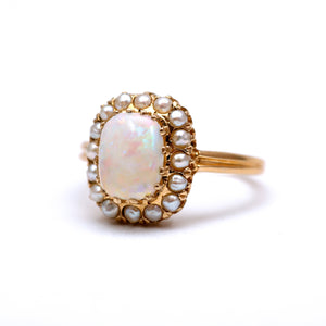 9k Emerald-Cut Opalicious Ring