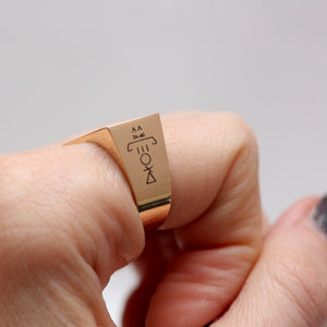 TotemKitten Exclusive Chunky Signet Ring CK