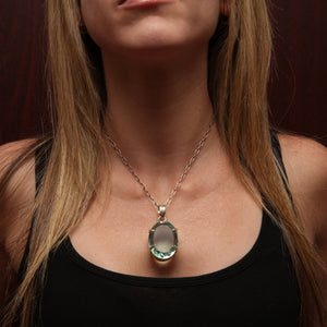Giant Aqua Hydroquartz Pendant