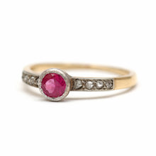 Load image into Gallery viewer, 14k Rose Cut Diamond and Pink Sapphire Ring
