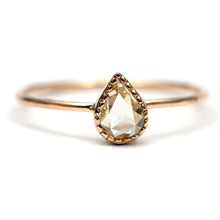 Load image into Gallery viewer, 14k Rose Cut Diamond Pear Solitaire Ring
