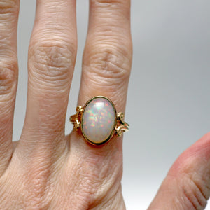 14k Pinfire Opal Ring