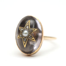 Load image into Gallery viewer, Victorian Rock Crystal Diamond Starburst Ring
