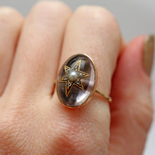 Load image into Gallery viewer, Victorian Rock Crystal Diamond Starburst Ring

