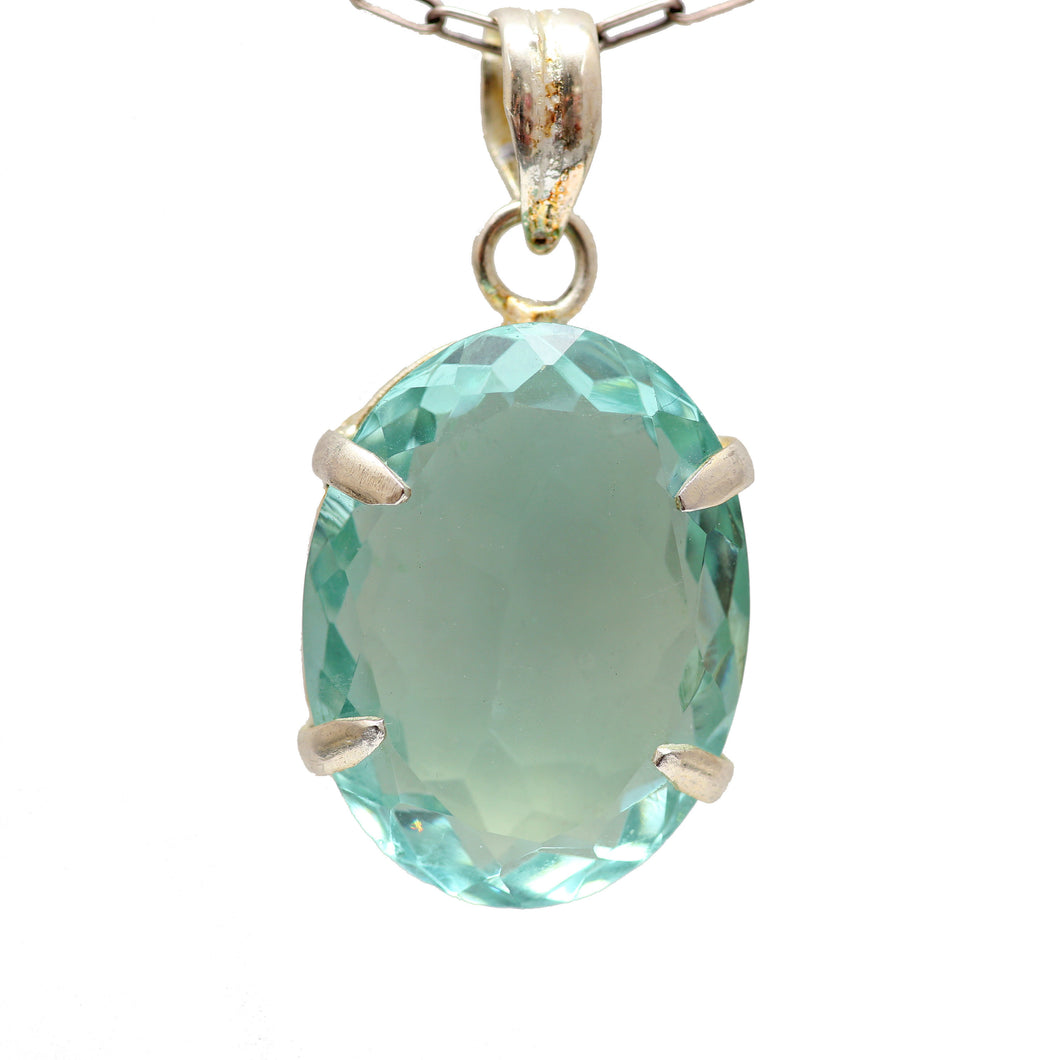 Giant Aqua Hydroquartz Pendant
