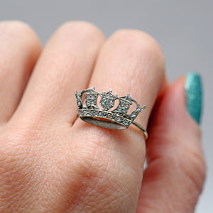 Victorian Diamond Crown Ring