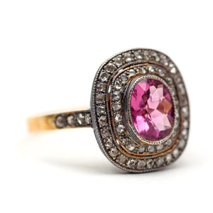 Bubble Gum Pink Tourmaline Diamond Ring