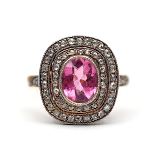 Bubble Gum Pink Tourmaline Diamond Ring