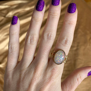 14k Pinfire Opal Ring
