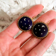 Load image into Gallery viewer, 14k Enamel Celestial Earrings
