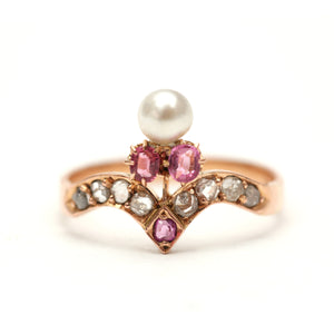 18k Pink Topaz and Diamond Belle Epoque Ring