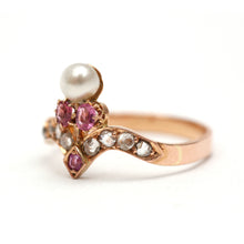 Laden Sie das Bild in den Galerie-Viewer, 18k Pink Topaz and Diamond Belle Epoque Ring
