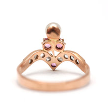 將圖片載入圖庫檢視器 18k Pink Topaz and Diamond Belle Epoque Ring
