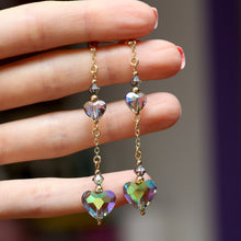 將圖片載入圖庫檢視器 9k Swarovski Heart Earrings
