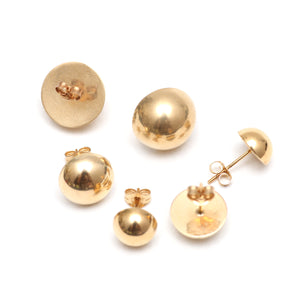 14k Oversized Button Stud Earrings