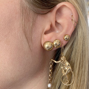 14k Oversized Button Stud Earrings