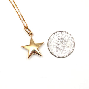 14k Puffy Star Necklace