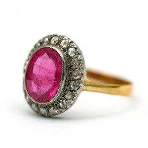 Juicy Pink Tourmaline Diamond Ring