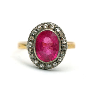 Juicy Pink Tourmaline Diamond Ring