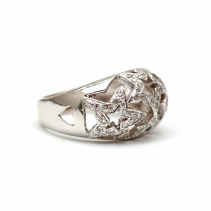 14k Diamond Star Bombshell Ring