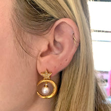 將圖片載入圖庫檢視器 Large 18k Diamond Moon and Star Earrings
