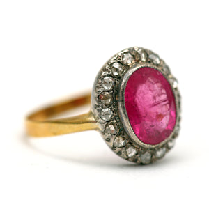 Juicy Pink Tourmaline Diamond Ring